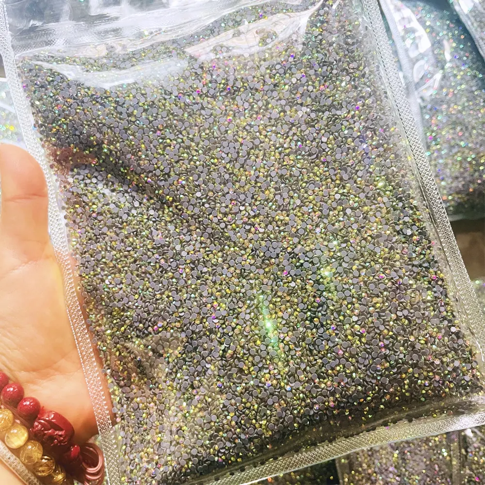 Wholesale 1KG Bulk packing Crystal AB Hotfix Glass Rhinestones SS6 SS10 SS16 SS20 Flat Back Stone Used for clothing
