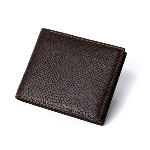 厂家定制短蛇皮图案软脸多卡槽ID翻盖大钞卡槽男士经典钱包 - Product Image 2