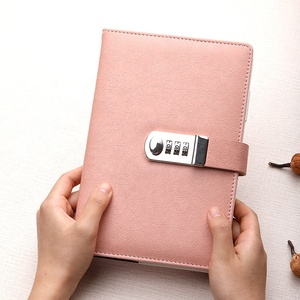 Diario secreto A5 personalizado de tapa dura, soporte para bolígrafo, diario escolar, cuero PU, negocios, oficina, cuaderno ejecutivo con bloqueo de código - Product Image 2