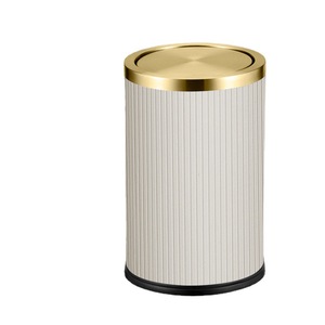 Smart Standing Round Trash Can with Press Type Lid 10L Plastic Home Kitchen Garbage <strong>Bin</strong> Draw Rope <strong>Pack</strong> - Product Image 5