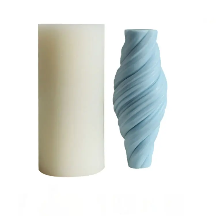 Colonna a spirale geometrica in Silicone stampo per candela in gesso decorazioni da tavolo stampo per fusione fai da te per aromaterapia candela