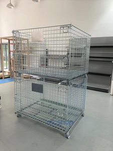 Storage Cage Steel High Capacity Warehouse <strong>Mesh</strong> Box Foldable Stacked <strong>Wire</strong> Cage for Warehouse - Product Image 6