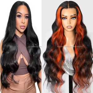 Megalook için 13x4 ön brezilyalı peruk 100% bakire Remy İnsan uzun siyah mor düz/vücut dalga stilleri 99J vurgulamaktadır