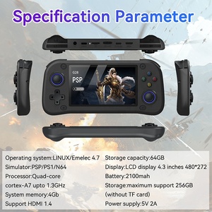 4.3นิ้ว64GB PSP คอนโซลเกมอาร์เคดมือถือเครื่องเล่นคลาสสิคย้อนยุคสำหรับ PSP รองรับ Wi-Fi PS1 HD เอาต์พุตวิดีโอคอนโซล