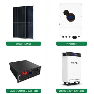 Sistema para uso residencial Tipo de controlador MPPT y PWM Aplicación para uso doméstico Sistema solar híbrido Sunpok Completo 6KW 10KW 12KW - Product Image 2