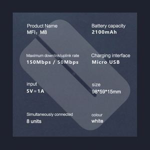 M8 WiFi เราเตอร์ไร้สายแบบพกพา2100มิลลิแอมป์ฮอตสปอตพกพา WIFI 2.4 5กรัม WiFi โมเด็มเราเตอร์พกพา - Product Image 3