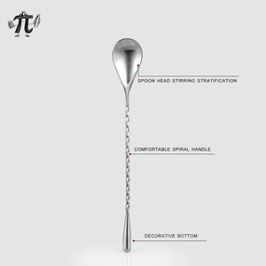 Tái Sử Dụng Thép Không Gỉ Thanh Muỗng Cho Cocktail Trộn Và Khuấy Cấp Thực Phẩm 304 Chất Liệu Thân Thiện Với Môi Thiết Kế - Product Image 3