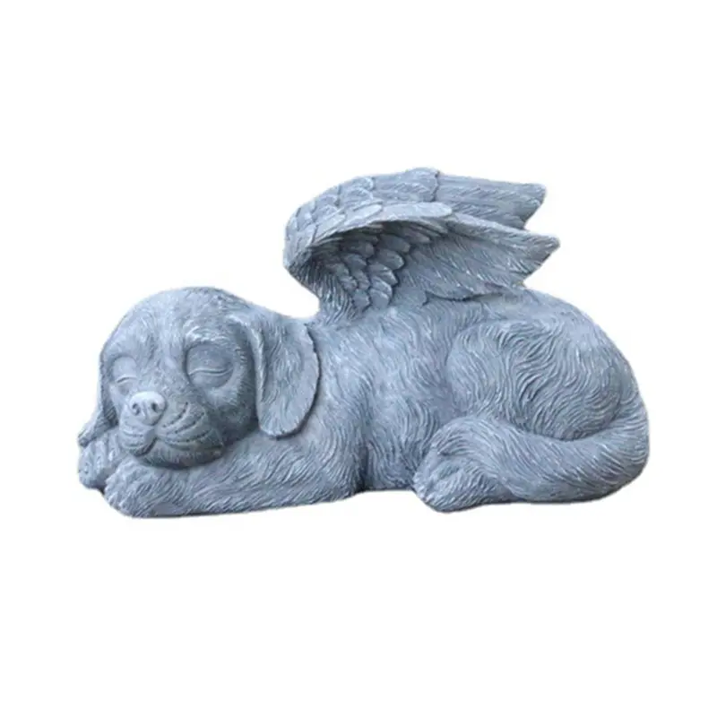 Gato y perro de poliresina con alas de Ángel, jardín, resistente al agua, piedra conmemorativa para mascotas, gran oferta