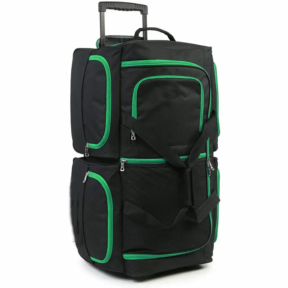 Tekerlekler ile özelleştirilmiş yüksek kapasiteli haddeleme spor çantası seyahat çantaları bagaj