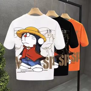高品質カスタムTシャツブランクニットティーに独自のデザインを作成する短い動物パターンロゴ印刷パーソナライズ - Product Image 3