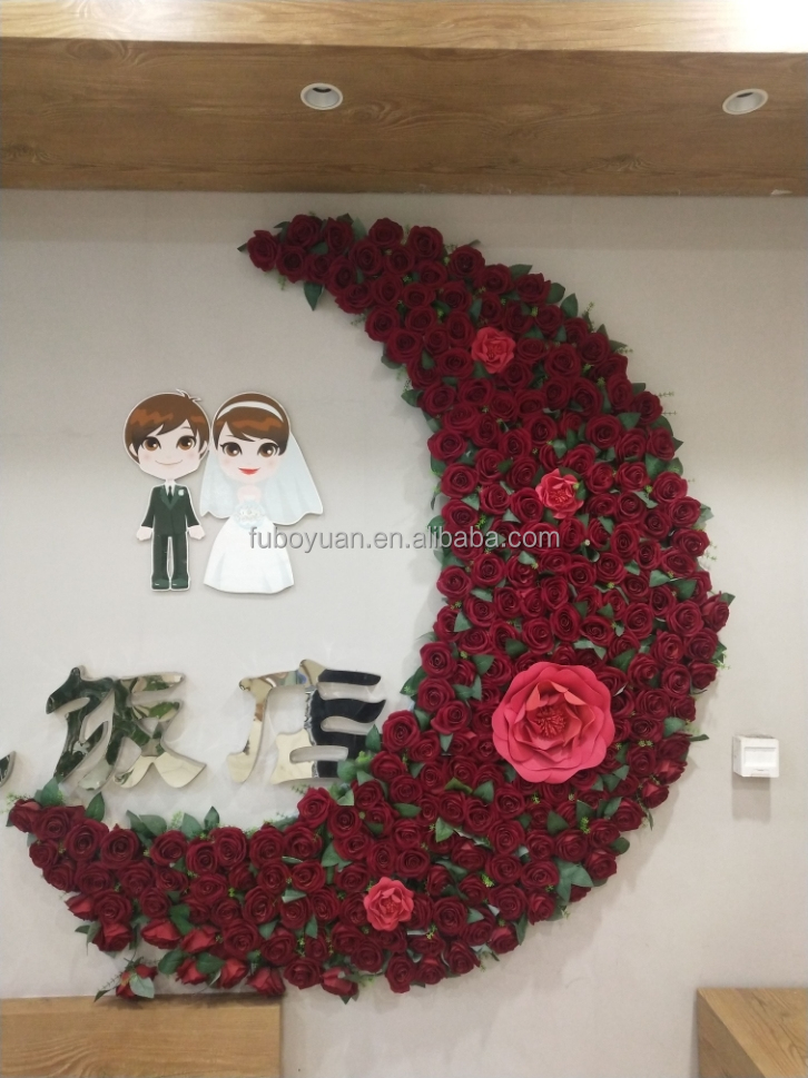 9 # mur de fleur de forme de lune