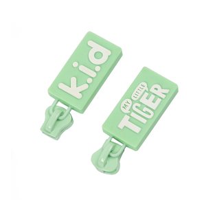 Thương Hiệu Riêng Tên Logo Kim Loại Thanh Trượt Dây Kéo Puller Thanh Trượt Cao Su Dây Kéo Kéo Kéo Cho Túi Xách - Product Image 3