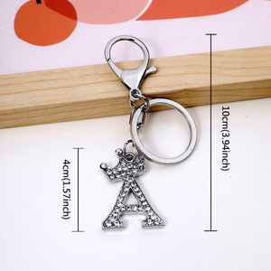 พวงกุญแจอักษรฮิปฮอปมงกุฎ26ตัวอักษรประดับพลอยเทียมหรูหรา - Product Image 2
