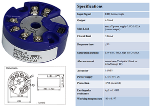 Sensor de temperatura de termopar Pt100 de alta precisión, transmisor inalámbrico infrarrojo/Digital/térmico 4-20ma de plástico personalizado - Product Image 4