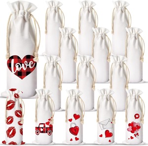 New Durable Recyclable Use Wine Bag <strong>Canvas</strong> <strong>Plain</strong> Gift <strong>Canvas</strong> Wine Bottle <strong>Pouch</strong> Draw String Bags With Custom Logo - Product Image 6