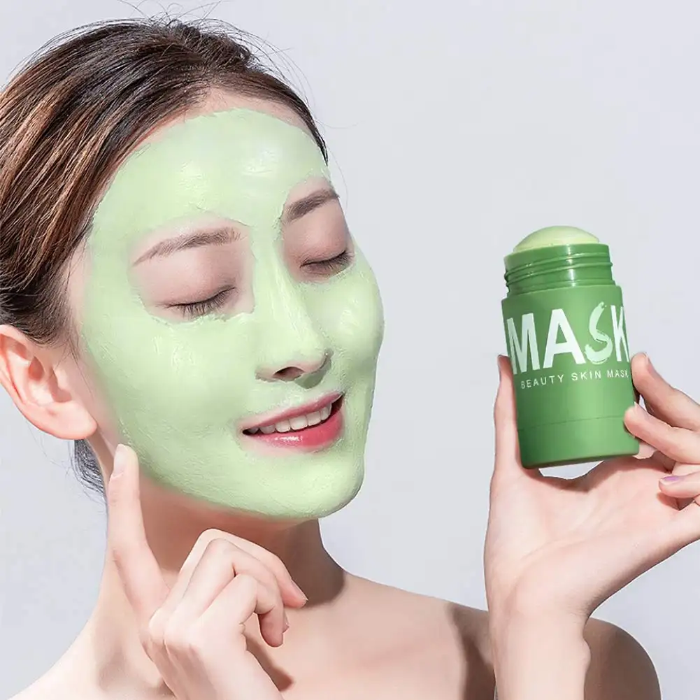 Versand bereit Hautpflege produkt Private Label Hautpflege Akne Entfernen Sie Bio-Grüntee Schlamm Moschus Mack Gesicht Ton Maske Stick Gesichts maske