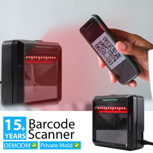 Escáner de código de barras láser con cable 1D con soporte USB Escaneo continuo de manos libres Lector de código de barras ajustable en stock - Product Image 3
