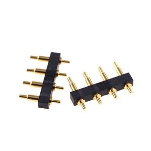 スプリング式ポゴピンコネクタ4ピン4.0mmピッチ垂直スルーホール高さ8.0mmPCBオスヘッダースプリングコンタクト - Product Image 1