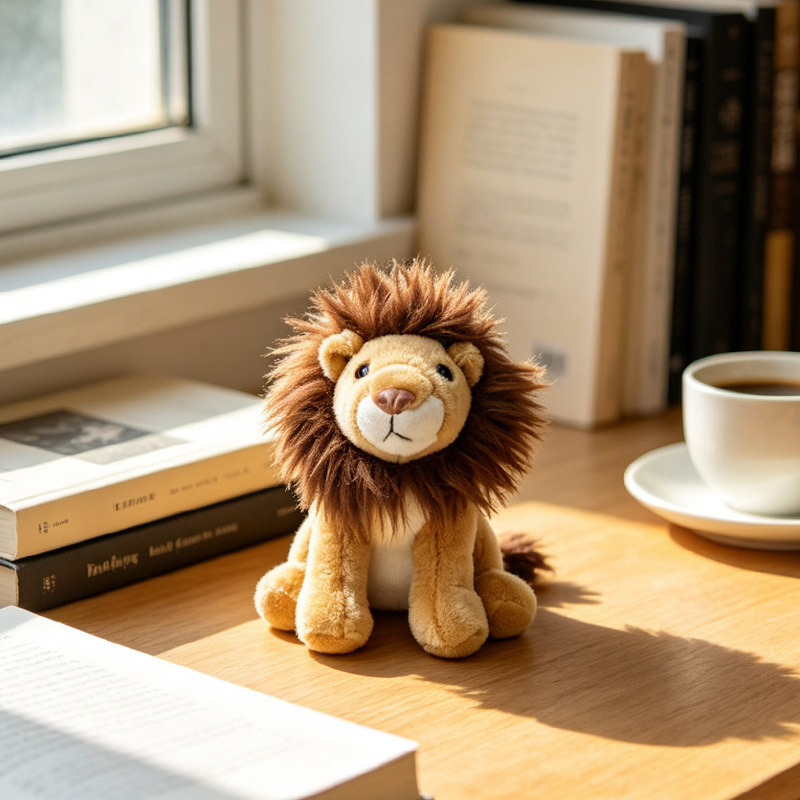 Animal assis lion de 6 pouces