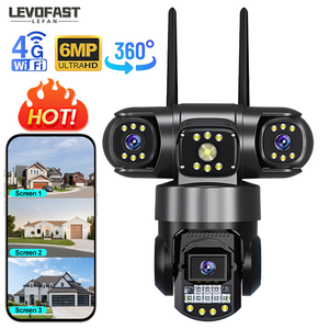 Levofast กล้องวงจรปิด3หน้าจอ3เลนส์3ตัวหมุนได้ด้วยระบบ PTZ SC28 6MP เครือข่าย WIFI กล้องวงจรปิดไร้สาย IP 4G V380pro ใหม่ - Product Image 1