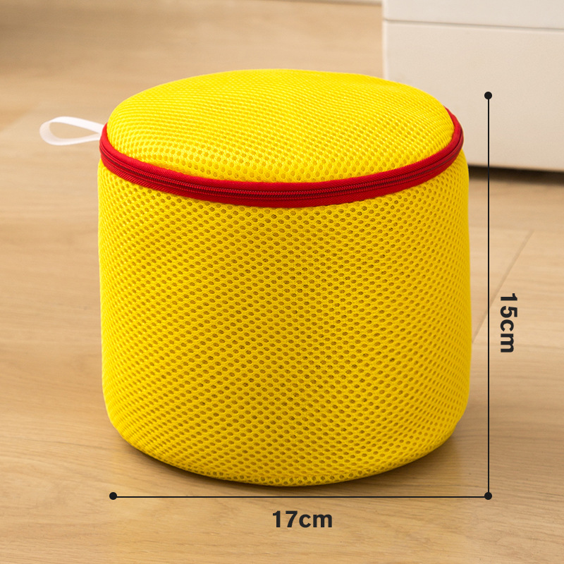 Sac de lavage de sous-vêtements jaune vif 15*17 cm
