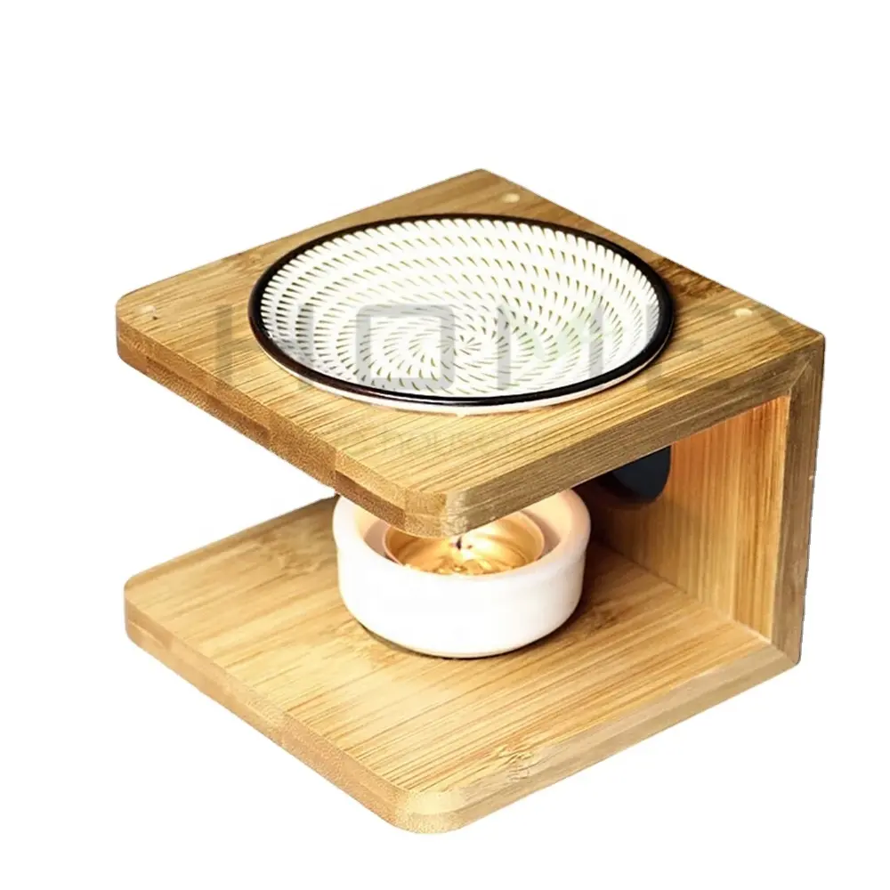 Wholesale Bamboo Stand Multi Aromatherapy Oil Essential Burners Bamboo Wax Melt Warmer