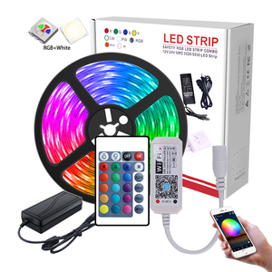 12V LED 5050 akıllı RGB W işık Bar seti 5m 300LEDs Wifi RGBW karartıcı kontrol cihazı kablosuz APP uzaktan beyaz ışık ses kontrolü - Product Image 1