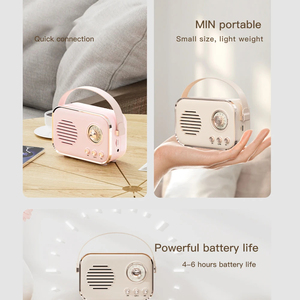 Mini Retro xách tay BT không dây loa thông minh cầm tay thẻ <span class=keywords><strong>PC</strong></span> loa với năng lượng pin và tủ nhựa - Product Image 6