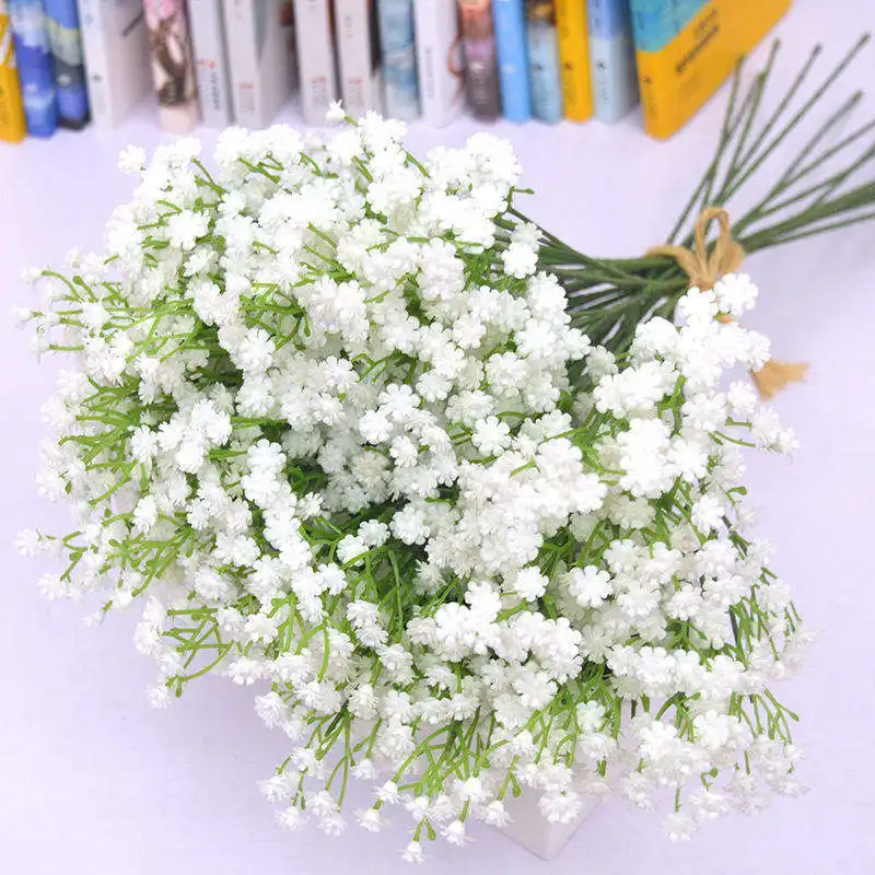 White Babys Breath Flowers Artificial White Fake Flowers Gypsophila DIY Floral Bouquets Arrangement Wedding Home Decor A512