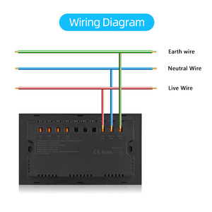 Smart WIFI 4Gang 1Way senza fili Touch Switch con 3Pn elettrico Multi funzione parete presa WIFI con Alexa Google Home