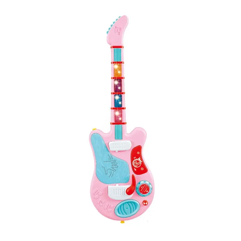 Musical de indução para bebês, guitarra elétrica multifuncional com luz e música, instrumento musical, brinquedo infantil