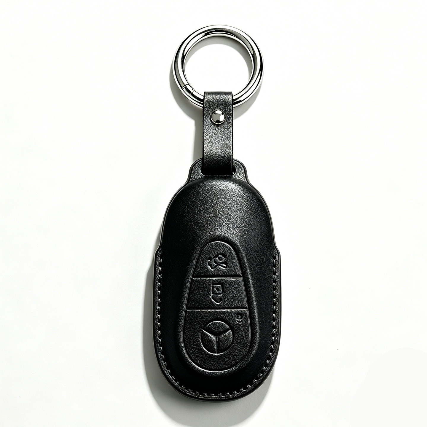 Style c-black leather case-p2 short leather buckle key case
