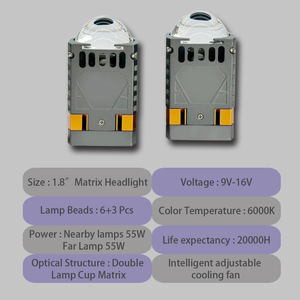 เลนส์โปรเจคเตอร์รถยนต์ LED 12V Bi LED 1.8นิ้วเลนส์เมทริกซ์สำหรับดัดแปลงและอัปเกรด - Product Image 3