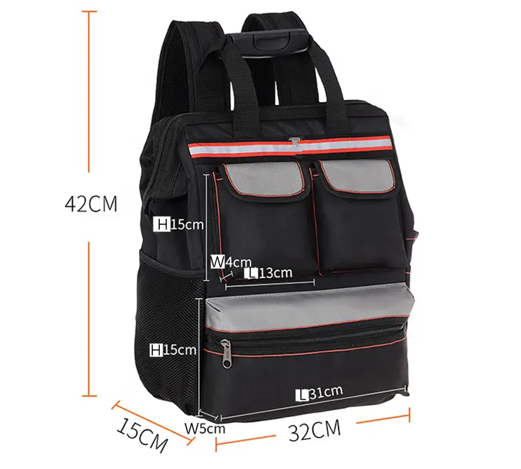New Design Wholesale Customized Shoulders Backpack Tool bag Waterproof 600d Oxford Fabric Electrical Toolkit Backpack