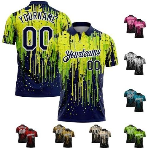 Peinture Splatternavy bleu et vert fluo et jaune fluo