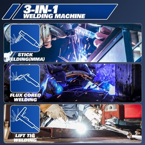 Portable Ac <strong>3</strong>-<strong>in</strong>-<strong>1</strong> 110V Pulse Mig Lift Tig Stick <strong>Welder</strong> 135A Flux Core Gasless Mig Welding Machine with LED Display