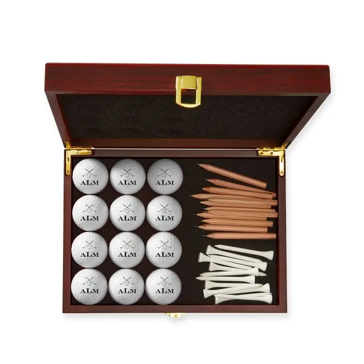 Accesorios de madera para pelota de golf, caja de regalo