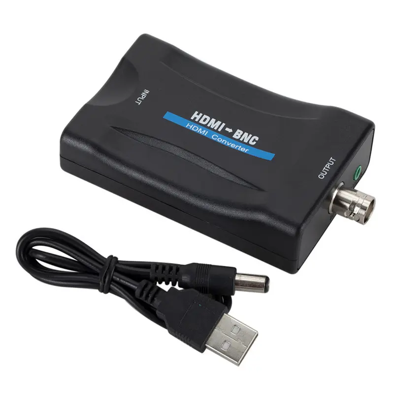 Adaptador de vídeo hdmi para bnc, 1080p/720p hdmi para bnc conversor de vídeo com áudio para câmera de segurança, cctv, monitor bnc para adaptador hdmi