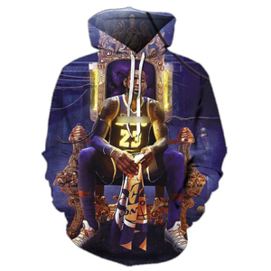 Mùa Thu Giản Dị Thời Trang 23 Bóng Rổ Mặc Chia Hoodie Jersey James Jersey Dệt Kim 3D Mỹ Kích Thước Áo Len Trùm Đầu Giới Tính Trung Tính - Product Image 4