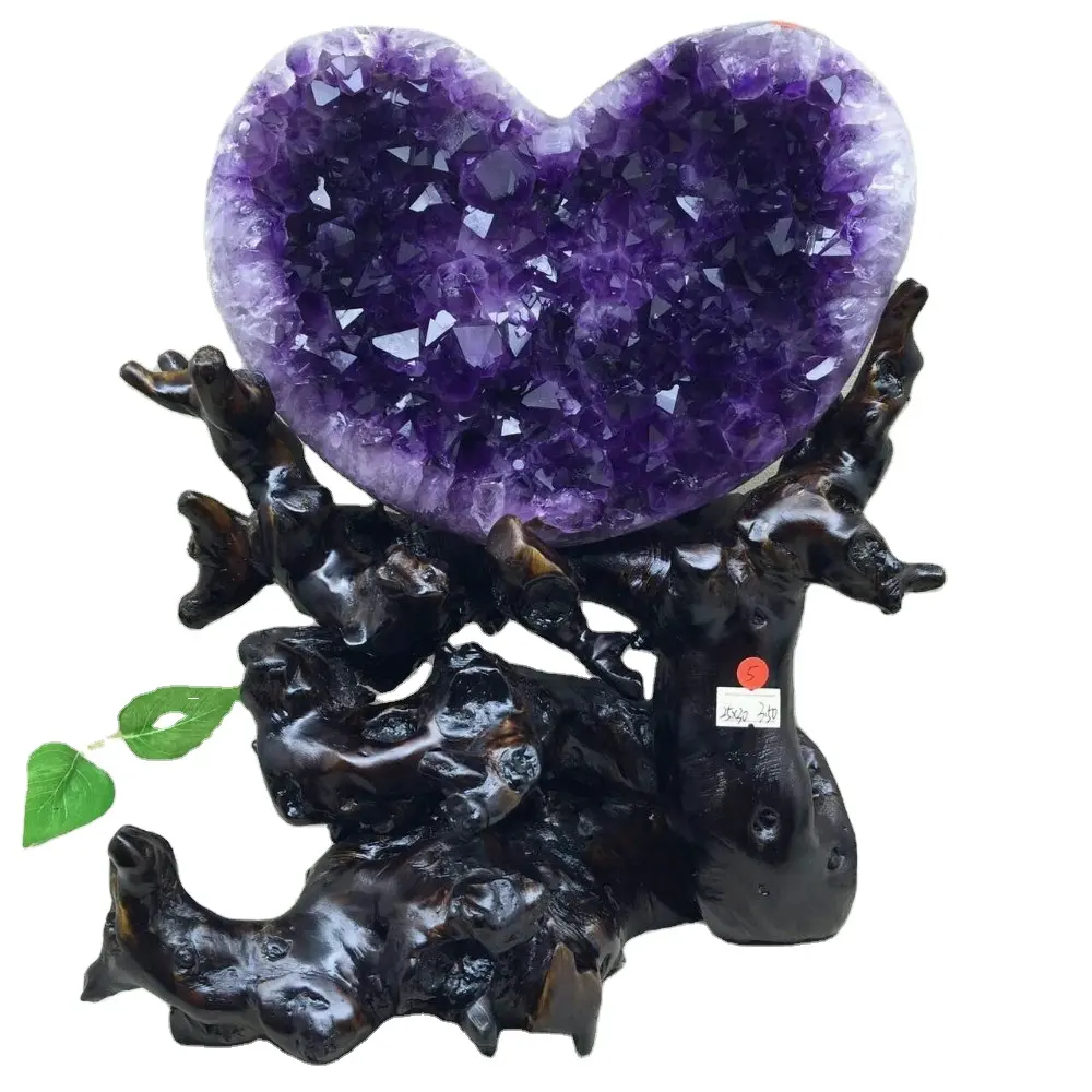 Cœurs en quartz d'améthyste naturelle, décoratives, 1 pièce, cristal, géode, pour cadeaux d'affaires ou décoration