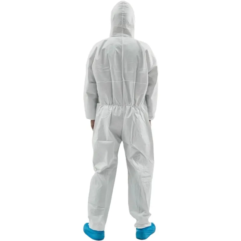 Cor branca Tipo Impermeável 5 6 Macacões descartáveis Vestuário Safety Hazmat Suit