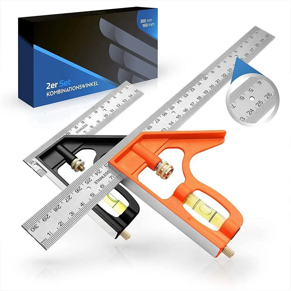 Regla de medición de ángulo portátil y de peso ligero, combinación de perfil cuadrado
