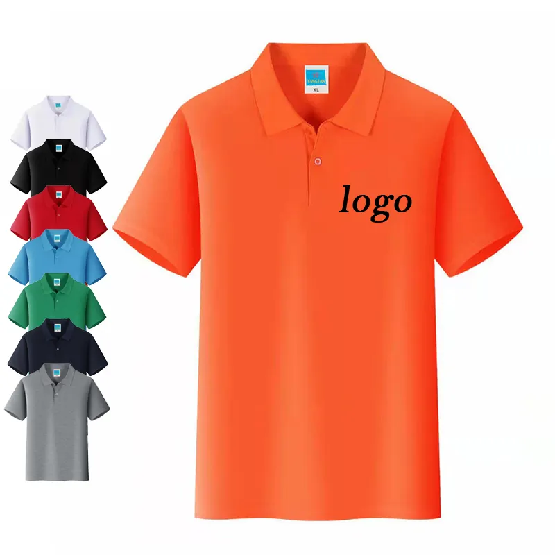 Camiseta de piqué de poliéster para hombre, Camisa de algodón lavada con logotipo personalizado, Color sólido, lisa y en blanco, promoción de ventas