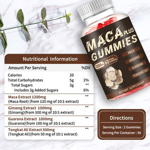 Nam Tăng cường bổ sung cho mở rộng của mông nhân sâm & <span class=keywords><strong>Maca</strong></span> gốc Gummies Vegan thấp-đường - Product Image 4
