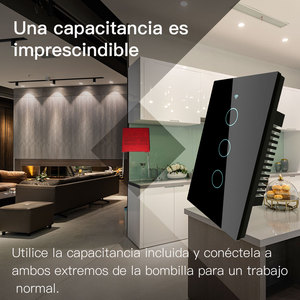 Interruttore inteligente de pared activado por wifi con controllo RF433, non solo hilo conduttore sin cavi neutros,1 2 o 3 botones - Product Image 5