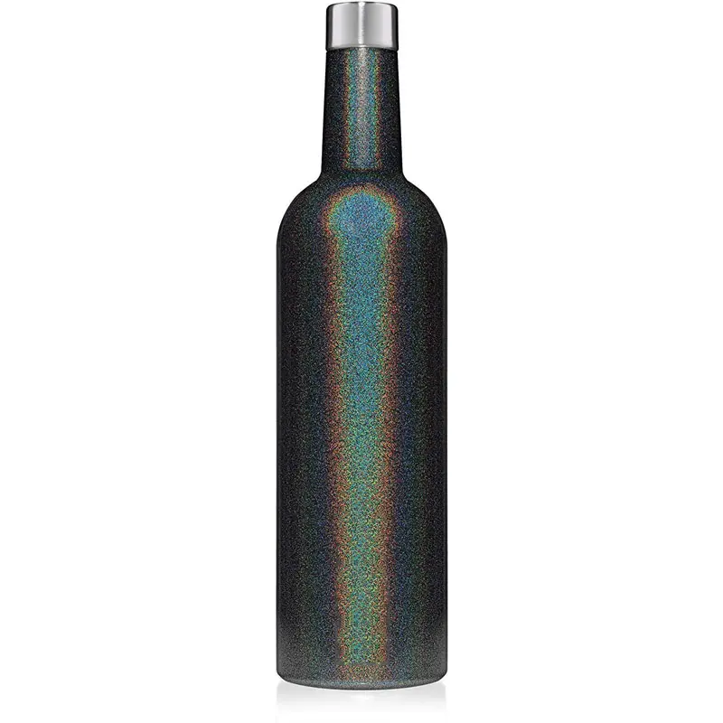PURPLESEVEN 25oz ons 750ml üçlü duvarlı vakum yalıtımlı paslanmaz çelik şarap kantin Growler termal şarap soğutucu şişe