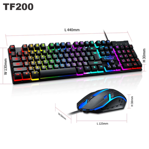 Gaming <strong>Keyboard</strong> and <strong>Mouse</strong> Sets Wired USB Combo <strong>Computer</strong> Backlight for PC Desktop RGB Rainbow Light Gift in Stock TWOLF TF200 - Product Image 2