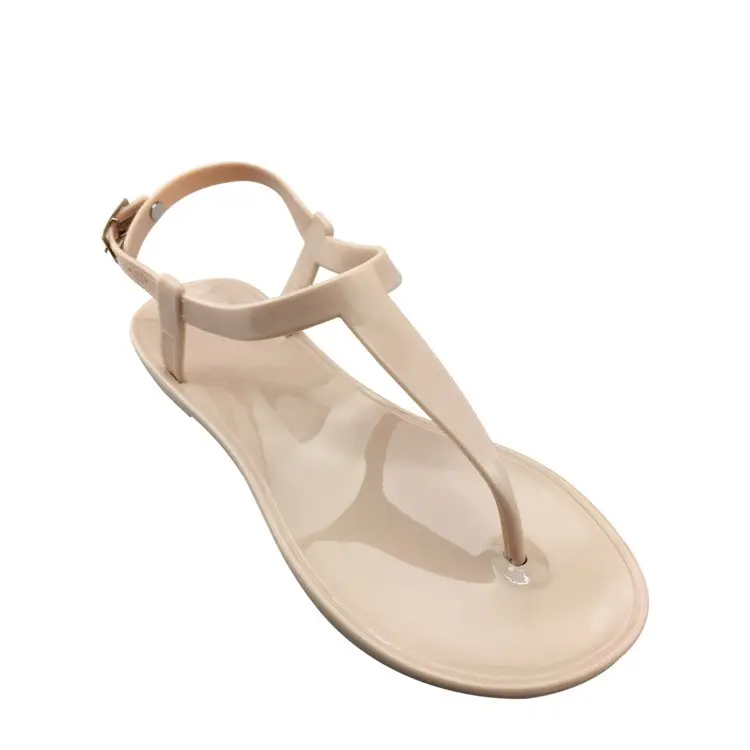 Sandalias de gelatina para mujer, a la moda Chanclas de playa, zapatos transparentes de verano