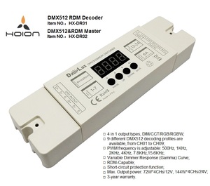 4CH 4 EN 1 PWM ajustable DMX RDM LED DMX decodificador RGB controlador DMX512 decodificador RGBW
