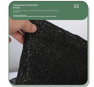 Черный HDPE зашифрованный затеняная ткань утолщенная ультрафиолетовая Солнцезащитная сетка для открытого Патио Сад прямоугольная вязаная - Product Image 3